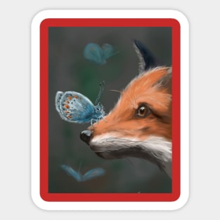 Fox&Butterfly Sticker